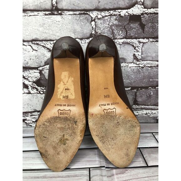 Cities VTG Brown Leather Pointed Toe Dress High Heels Women’s Sz 6M US/36.5EU - Picture 15 of 16